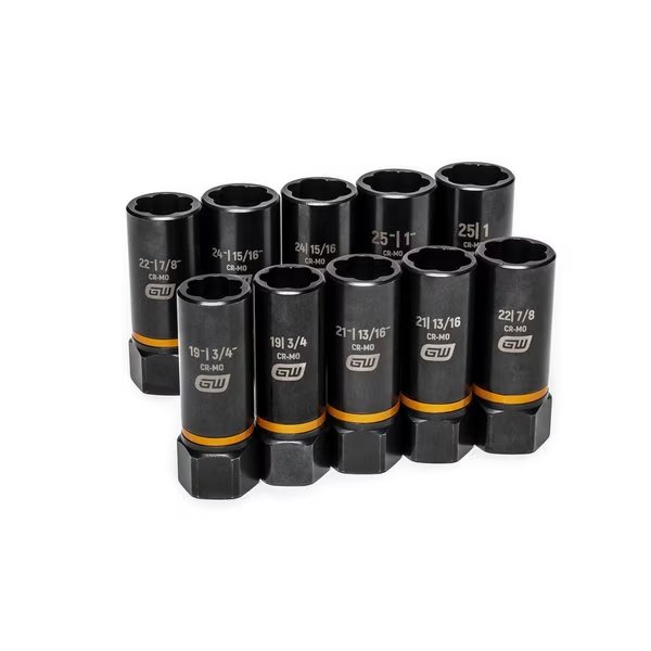 10 Pc 12 Drive Impact Deep Extract Socket Set, Gearwrench, Mfr#: KDT86071